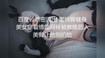 百度云泄密流出 蜜桃臀健身美女穿着情趣网袜被教练后入美臀让他别拍脸