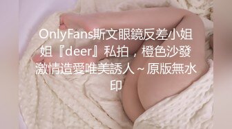 OnlyFans斯文眼鏡反差小姐姐『deer』私拍，橙色沙發激情造愛唯美誘人～原版無水印